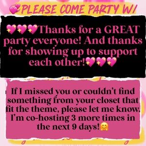 💖 THANKS FOR A GREAT PARTY EVERYONE! 💖Please let me know if I missed you.